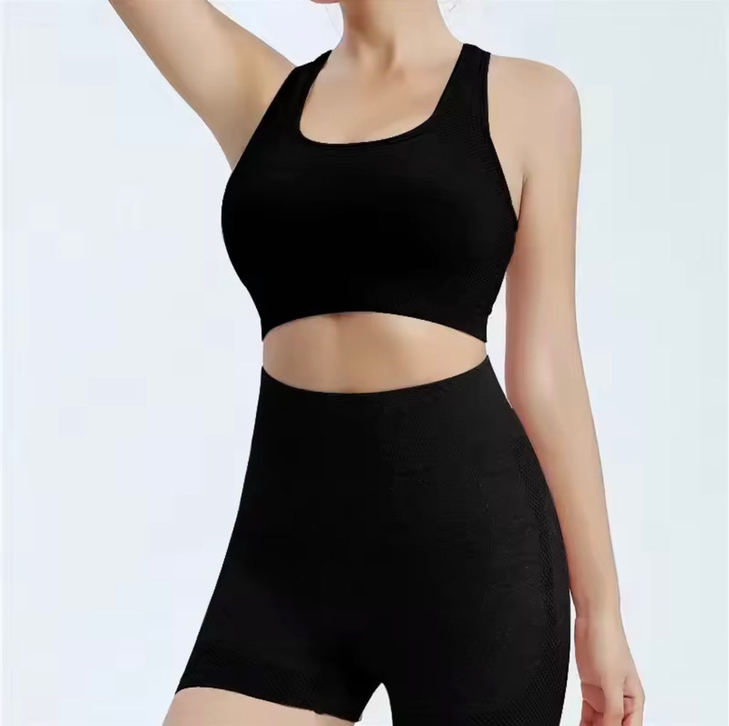Yoga Set Gym Shorts Women Sport Bras Brassiere Gym Set Seamless