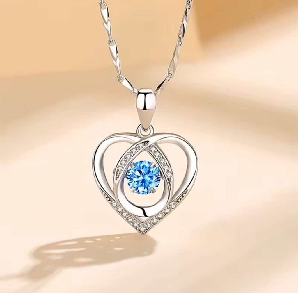 Heart Shaped Necklace Bracelet Set for Women Vintage Korean Crystal