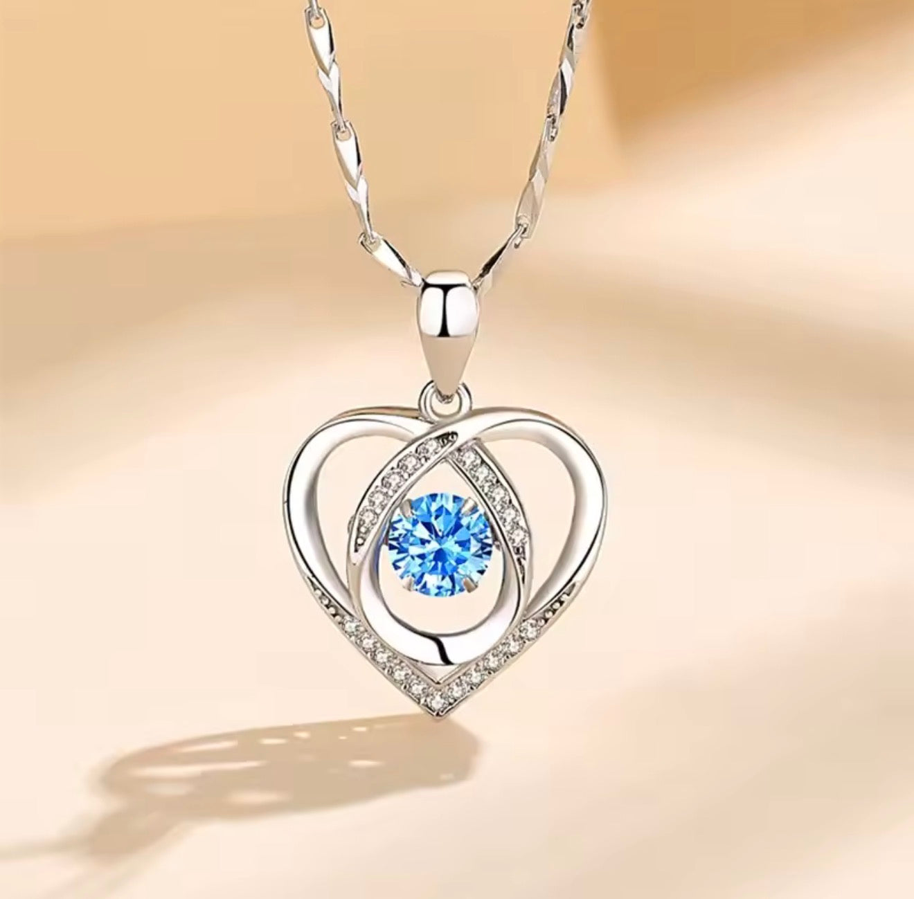 Heart Shaped Necklace Bracelet Set for Women Vintage Korean Crystal