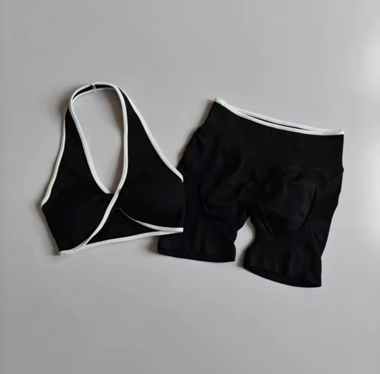Seamless Women 2Pcs Padded Bra High Waist Butt Lift Yoga Set Color Block