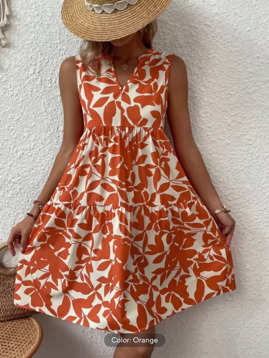 Women Boho Print Mini Dress Summer Elegant Sleeveless V Neck Ruffle
