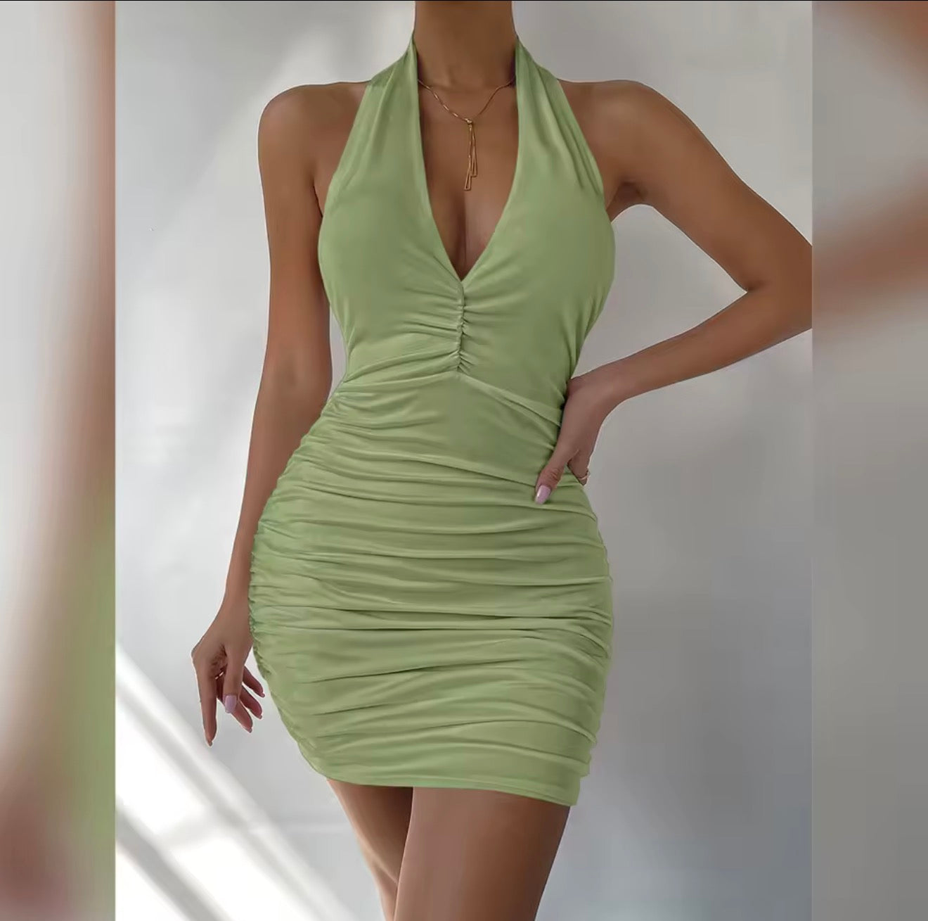 Sexy Deep V Evening Party Sleeveless Backless party Dress